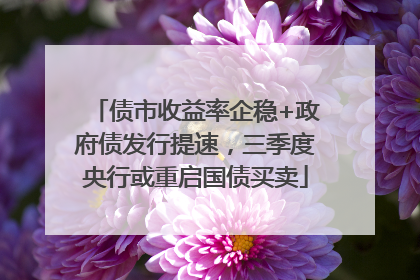 债市收益率企稳+政府债发行提速，三季度央行或重启国债买卖